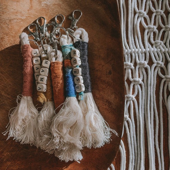 TWISTED AND TATTERED Other - CUSTOM macrame keychain macrame purse clip
